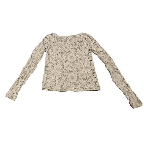 Freeway Womens Blouse Fairy Large Ivory Lace Feminine Boho Floral Festival Top - Picture 5 of 13